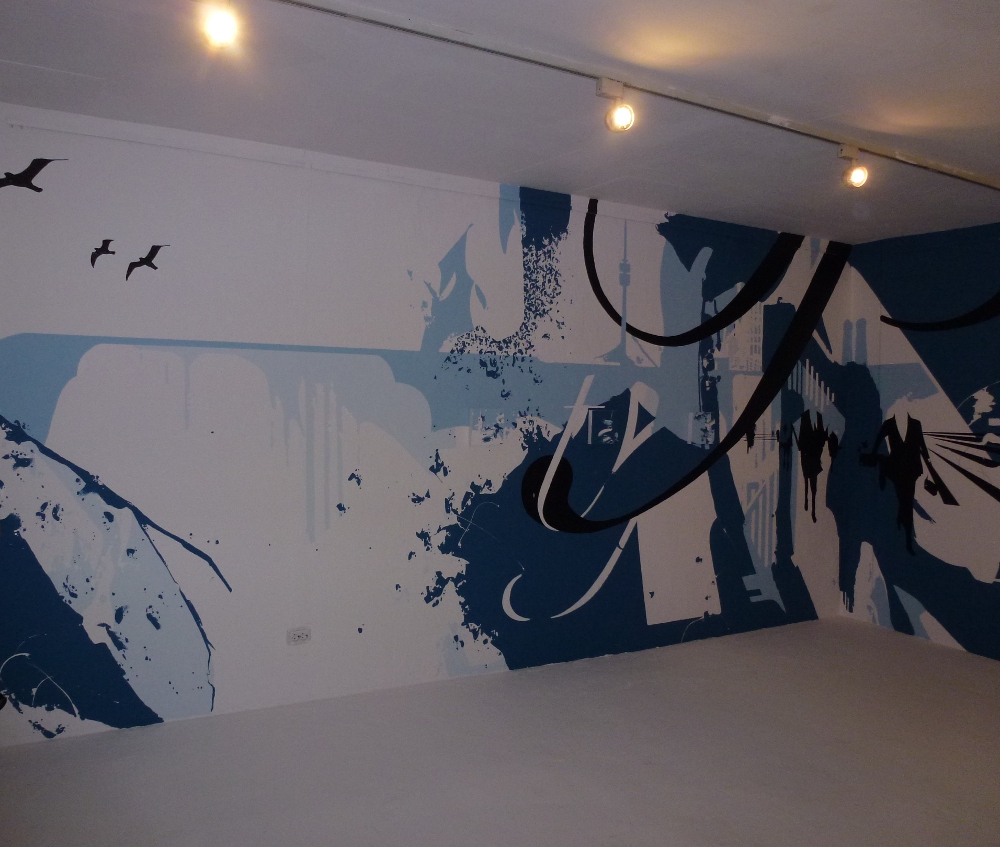 Galerie Färberei "Graffiti meets Design" , München - bemalte Wandfläche
