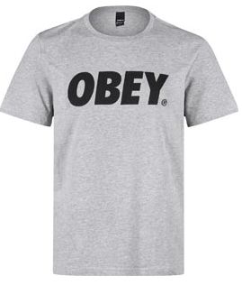 Obey Font T-Shirt grau meliert