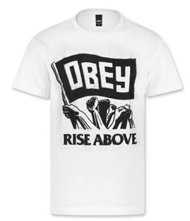 Obey Rise Above Flag T-Shirt weiß schwarz