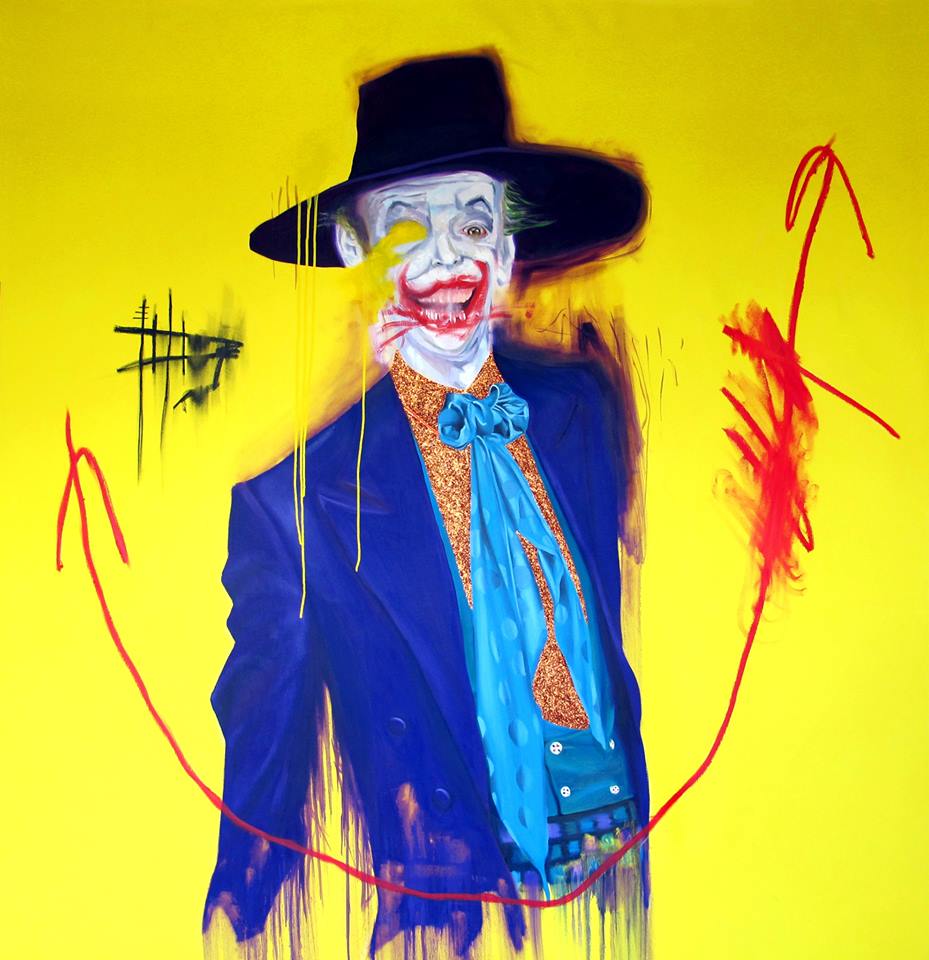 George Morton-Clark - "Bad Joke" Oil, glitter and acrylic on canvas 170 x 180 cm 2013