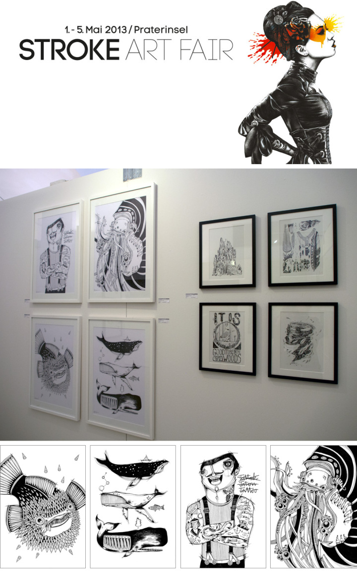Ausstellung von Illustrationen auf der Stroke Art Fair 2013