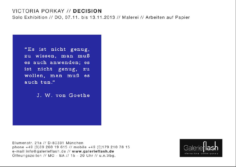 Victoria Porkay - "Decision" - Solo Exhibition  