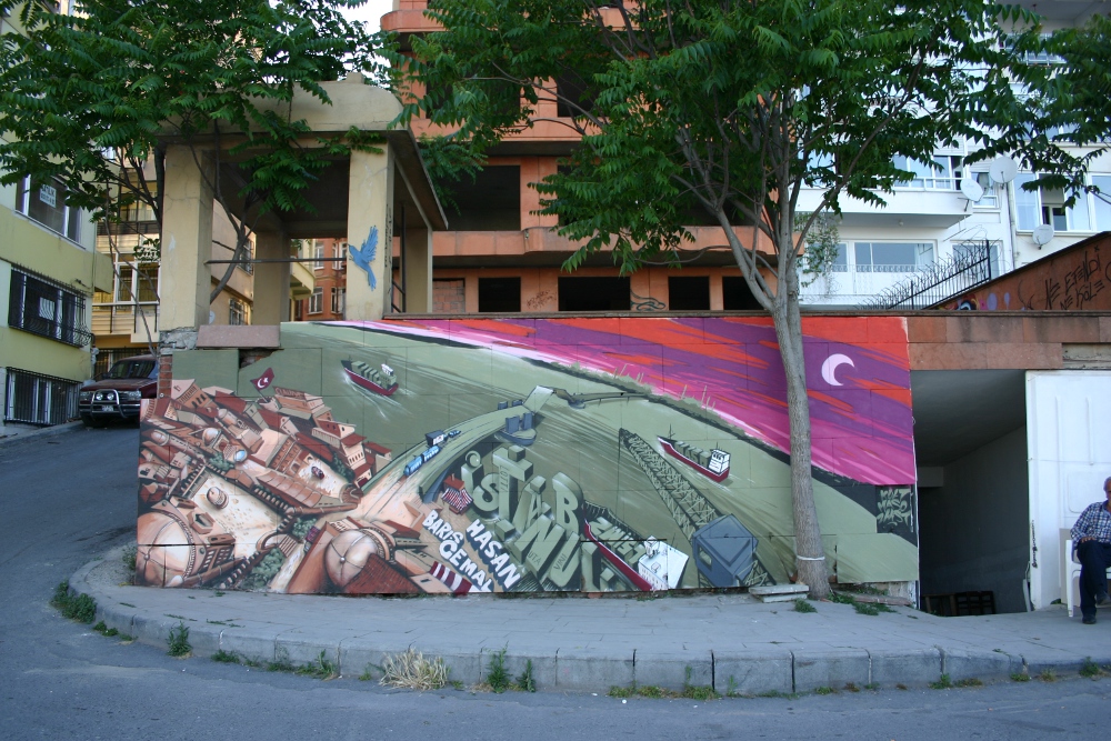 spontan bemalte Wand in Istanbul