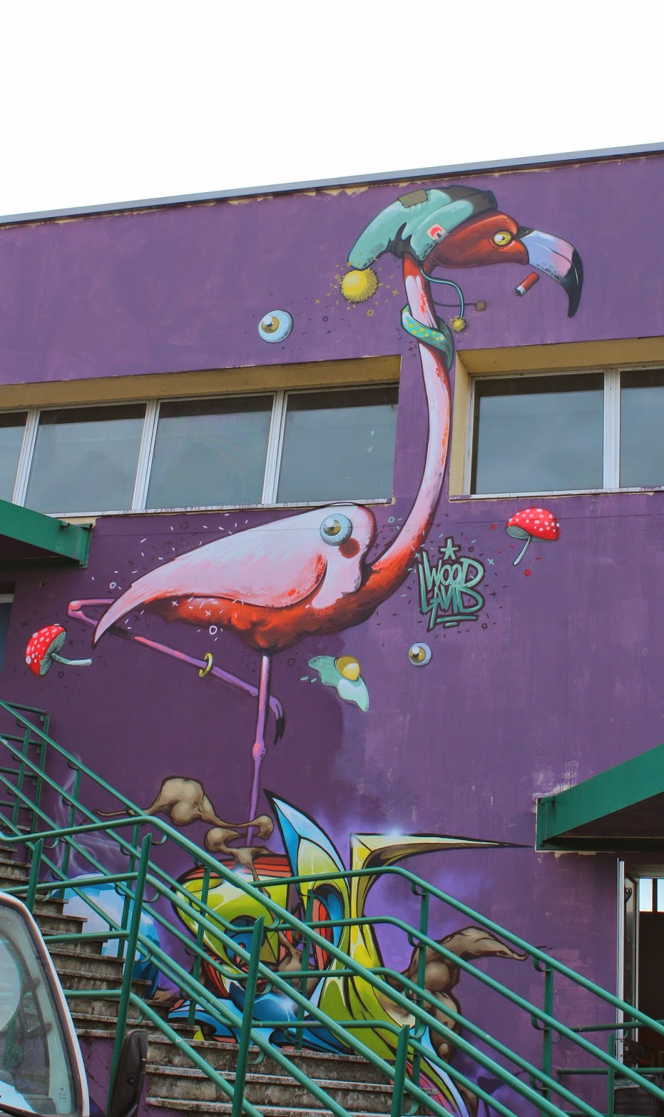 Flamingo - komplette Wand in Mailand - Mr. Woodland