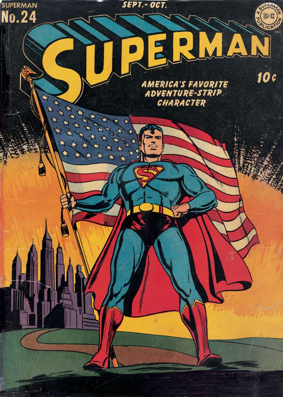 Superman No. 24. || Cover art, Jack Burnley, September–October 1943. || Copyright: TM & (c) DC Comics. All rights reserved. (s13)
