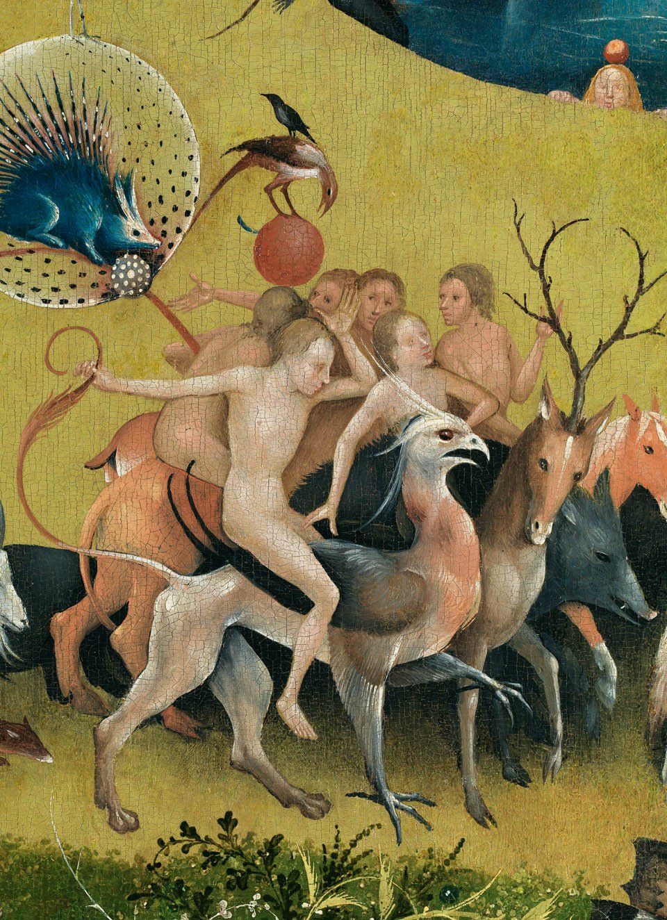 Copyright: Museo Nacional del Prado, Madrid/TASCHEN || Bildunterschrift: Der Garten der Lüste, um 1503 || Mitteltafel: Menschheit vor der Sintflut (Detail) || Madrid, Museo Nacional del Prado 