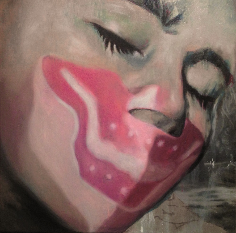 Tanja Hirschfeld | Luchador Mask |Oel | 60 x 60 cm |2017