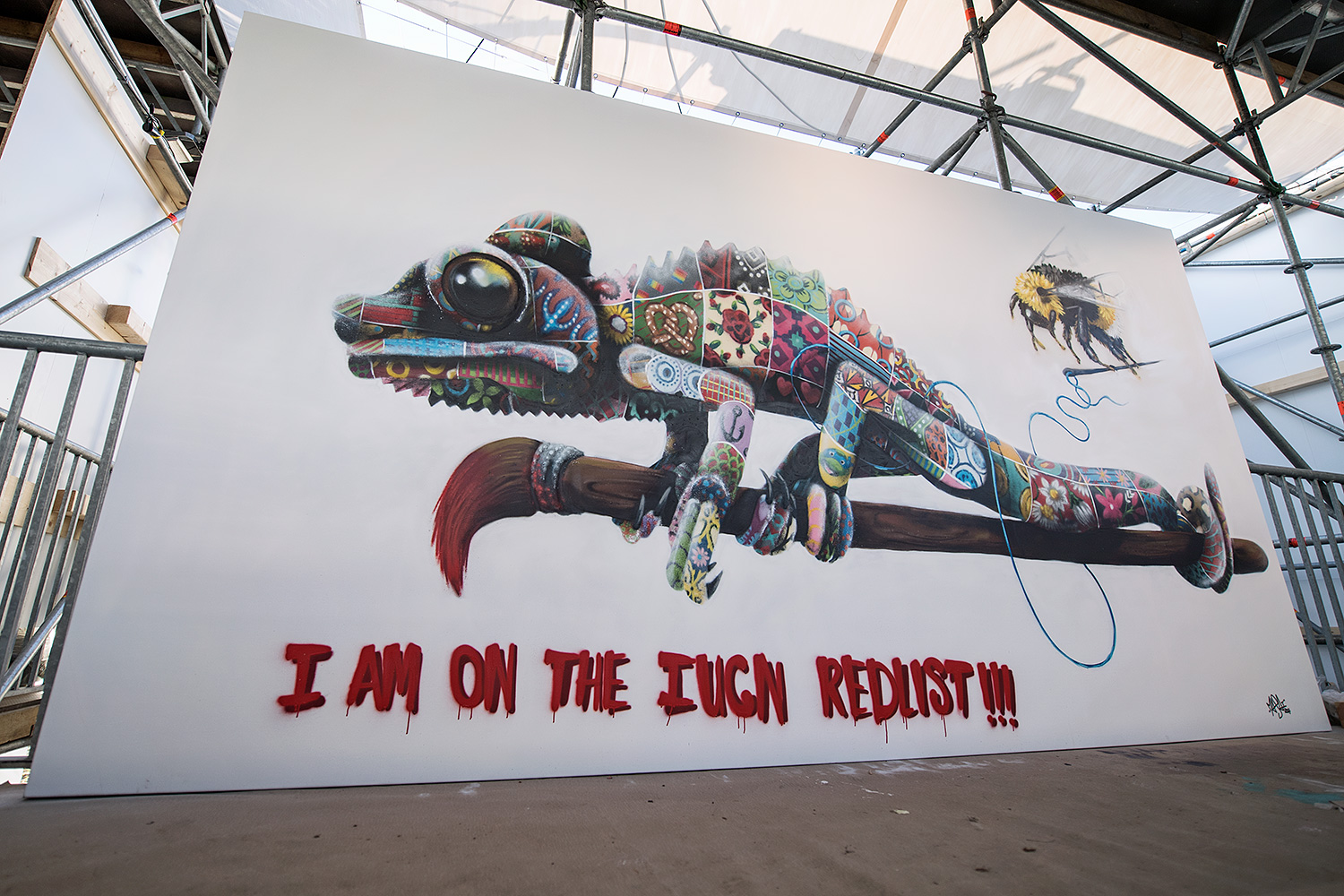 International artists paint an art installation for Urban Nation, at Lollapalooza Music Festival, in Berlin, Hoppegarten, in September @ Louis Masai | photo by Nika Kramer