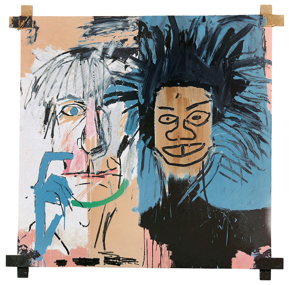 Schirn_Presse_Basquiat_Dos_Cabezas_1982.jpg Jean-Michel Basquiat, Dos Cabezas, 1982, Acrylic and oil stick on canvas with wooden supports, Private collection, © VG Bild-Kunst Bonn, 2017 & Estate of
