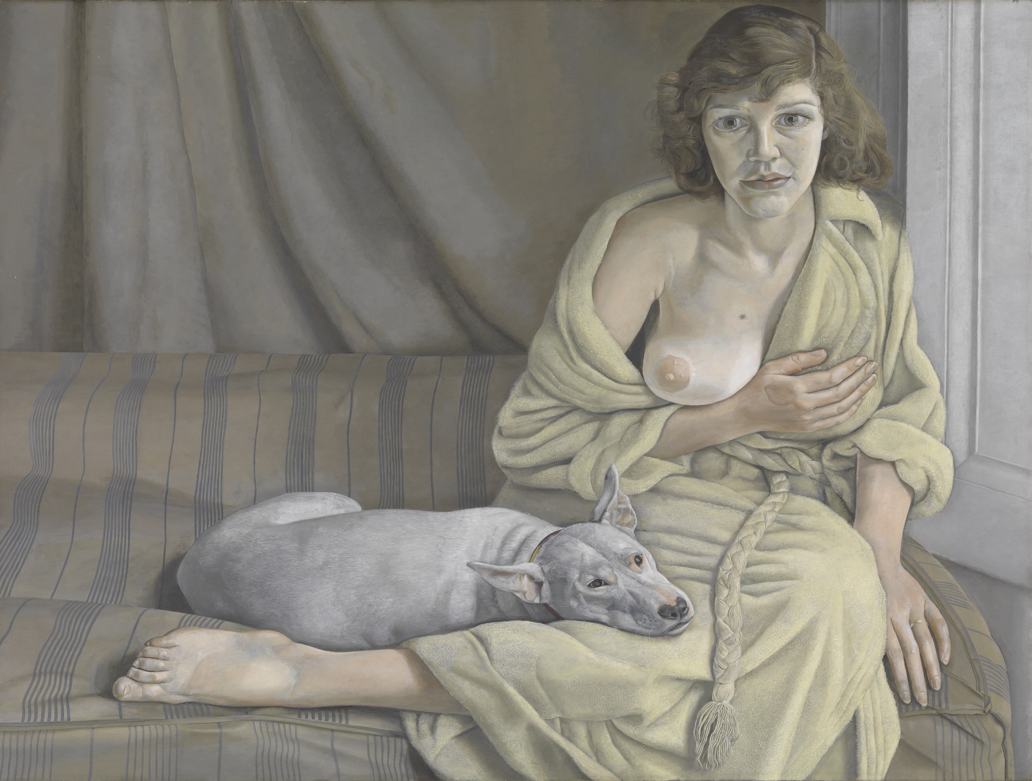 Lucian Freud, 1922-2011 | Girl with a White Dog | 1950-1 | Oil paint on canvas 762 x 1016 mm | © Tate
