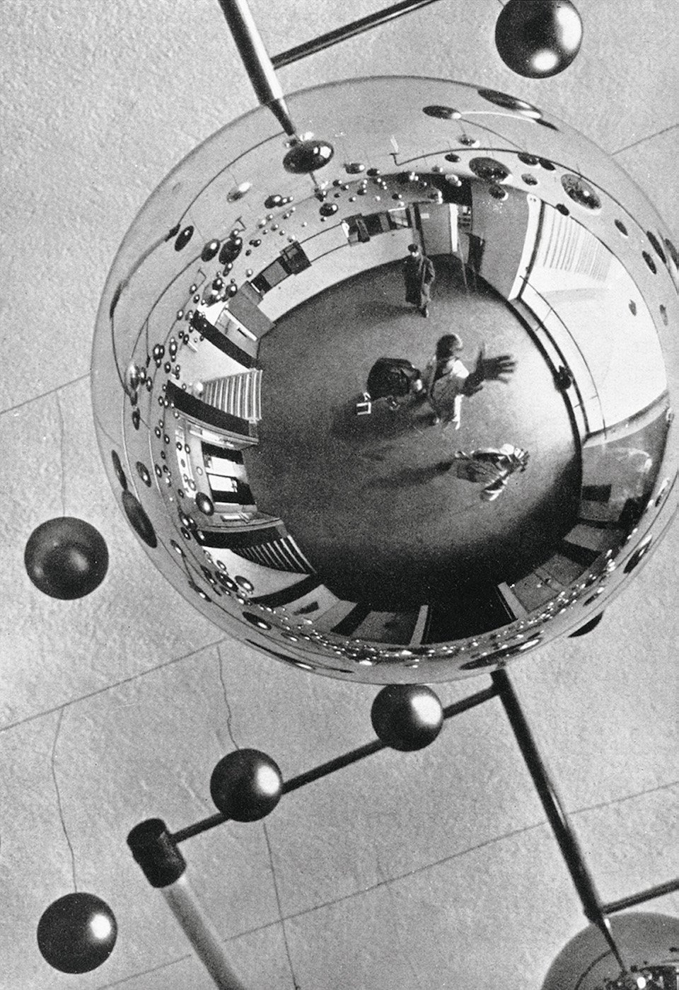 Seite 315 | Walter Funkat: The lobby of the Bauhaus building, reflected in one of the glass spheres which decorated the buidling during the Metallic Festival, 1929. Copyright: Bauhaus-Archiv, Berlin Inv. F2004/49.1; © Bauhaus-Archiv, Berlin